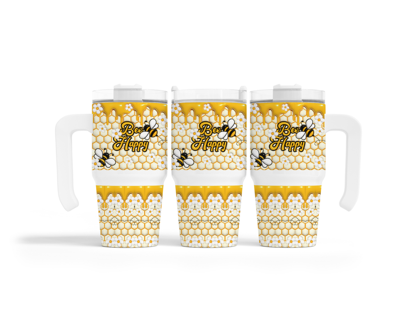 Bee Happy 20 oz. Travel Mug
