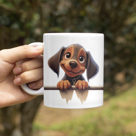 Peeking Puppy Coffee Cup