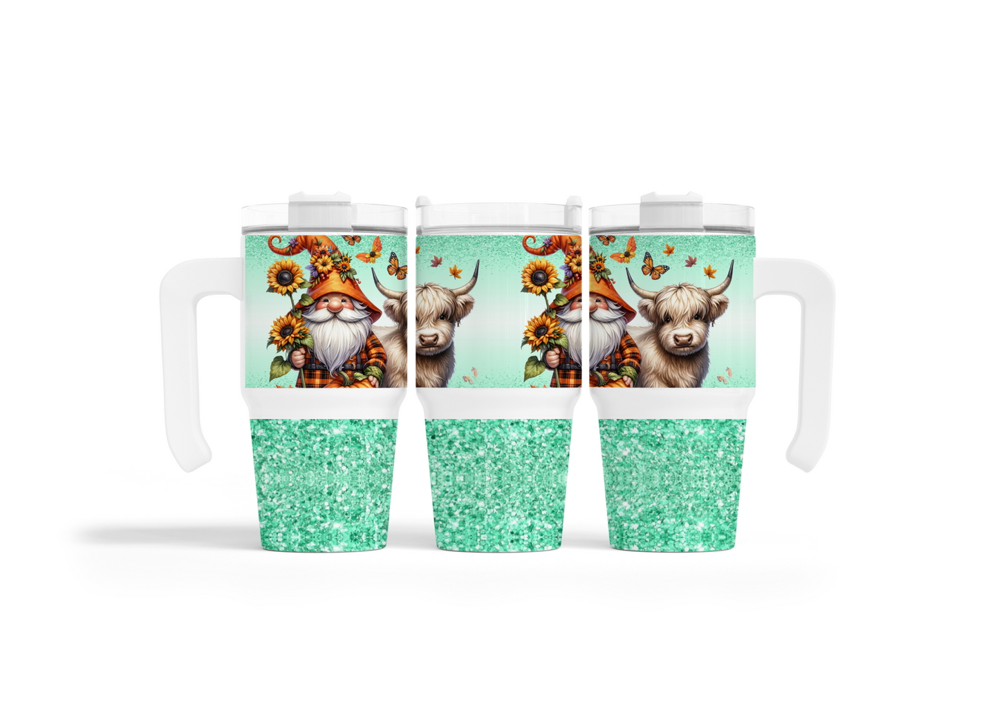 Autumn Gnome & Highland Cow 20 oz. Travel Mug