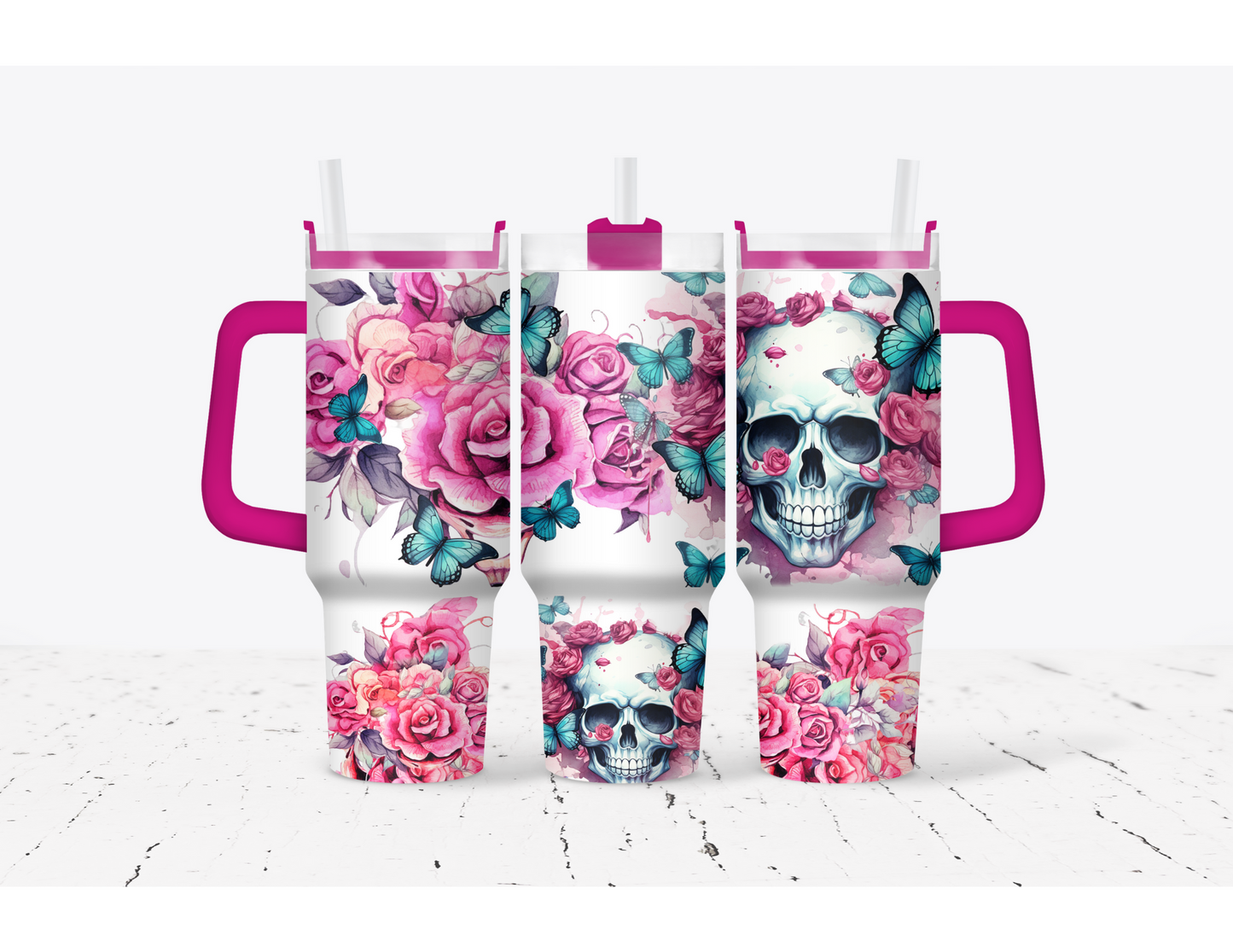 Pink Skull 40 oz. Thirst Quencher Cup