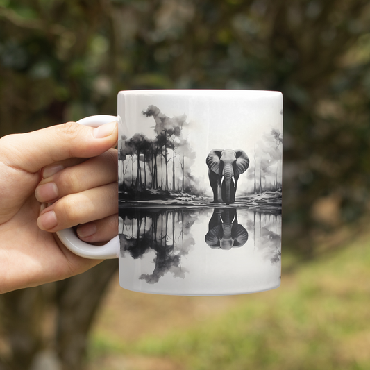 Elephants Reflection Coffee Cup