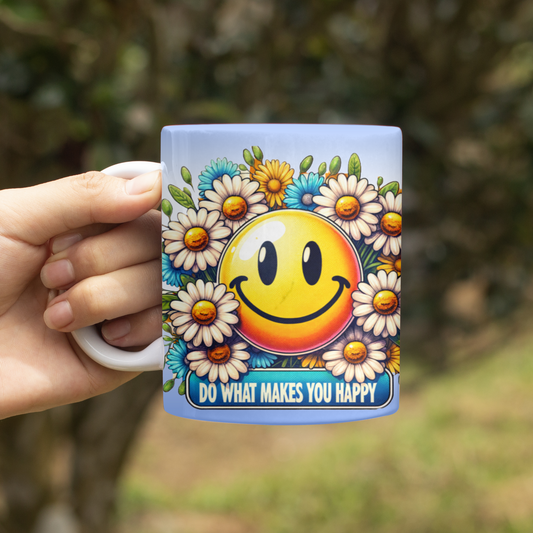 Smiley Face "do What Makes You Happy" Coffee Cup