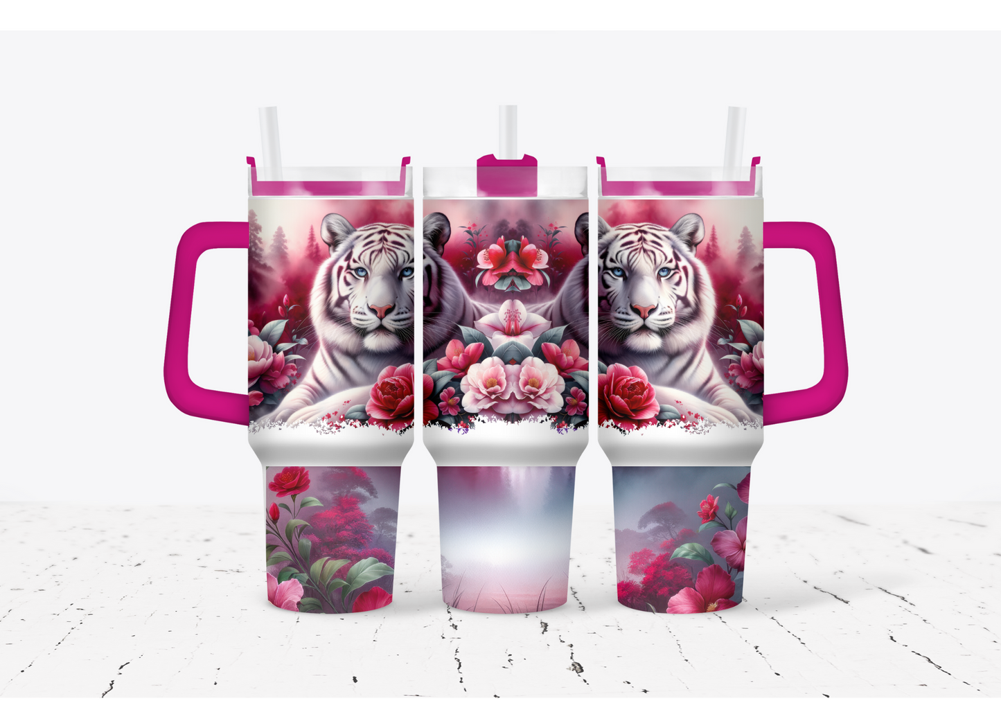 White Tiger 40 oz. Thirst Quencher Cup