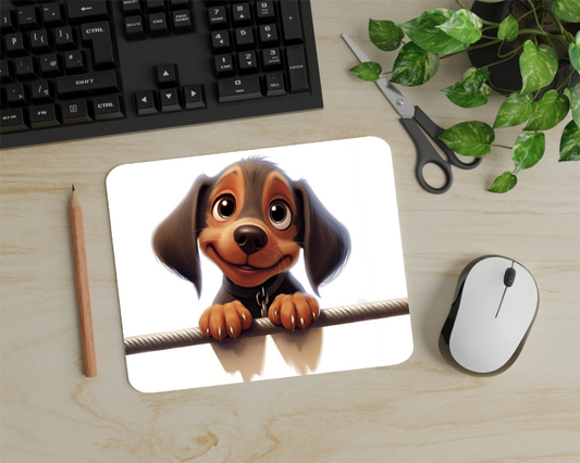 Peeking Puppy Mouse Pad