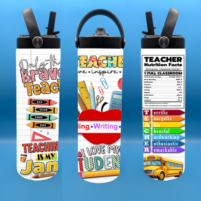 Teacher Nutrition Facts 20 oz. Sports Bottle
