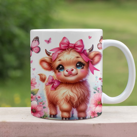 Cute Baby Highland Cow Coffee Cup