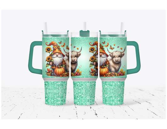 Autumn Gnome & Highland Cow 40 oz.