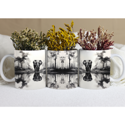 Elephants Reflection Coffee Cup