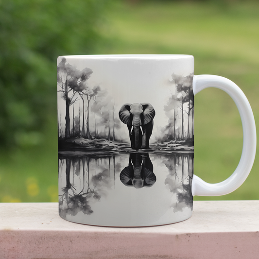 Elephants Reflection Coffee Cup