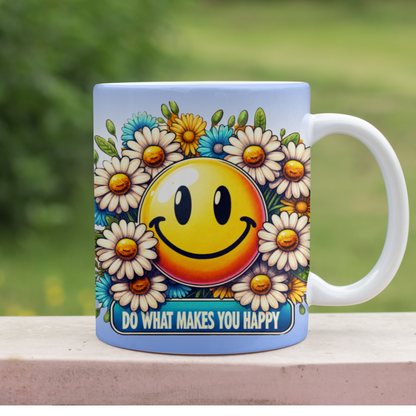 Smiley Face "do What Makes You Happy" Coffee Cup