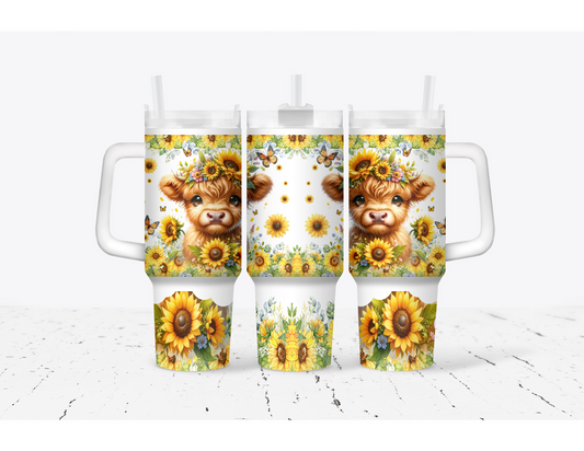 Sunflower Baby Highland Cow 40 oz.
