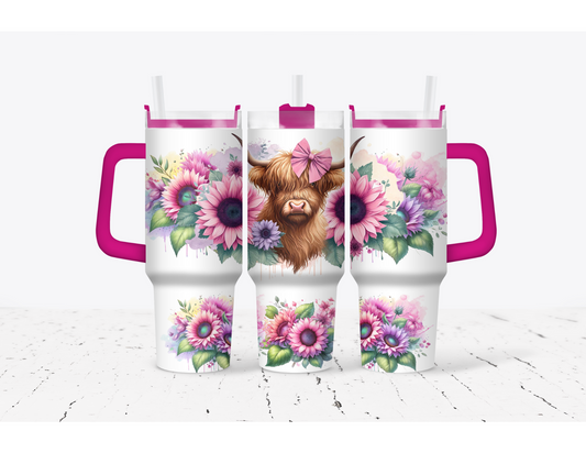 Pink Mama Highland Cow 40 oz.