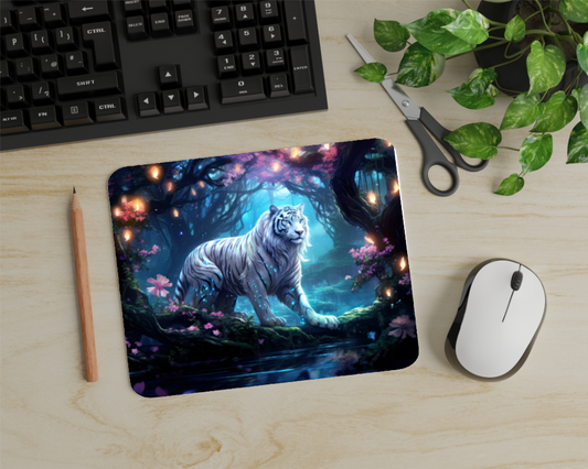 Mystical Forest Tiger Mouse Pad