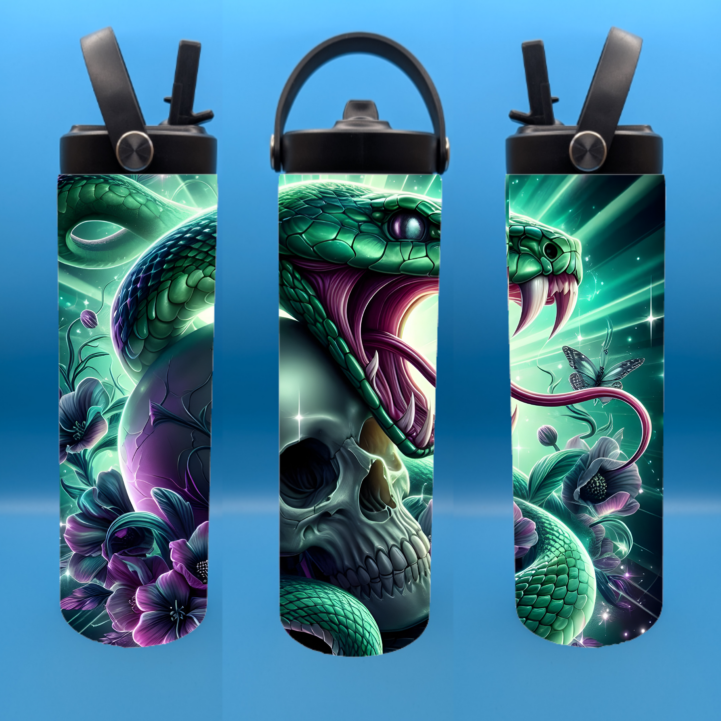 Cobra and Skull 20 oz. Sports Bottle