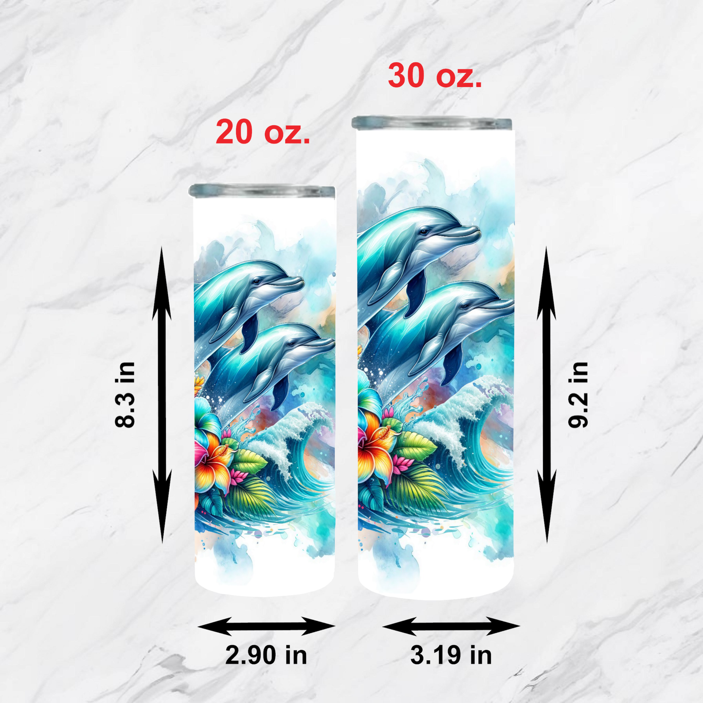 Floral Dolphins Tumbler
